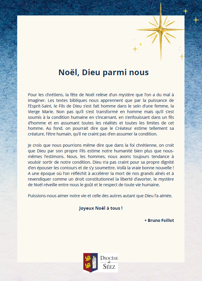 Message NOEL Mgr Feillet 2023